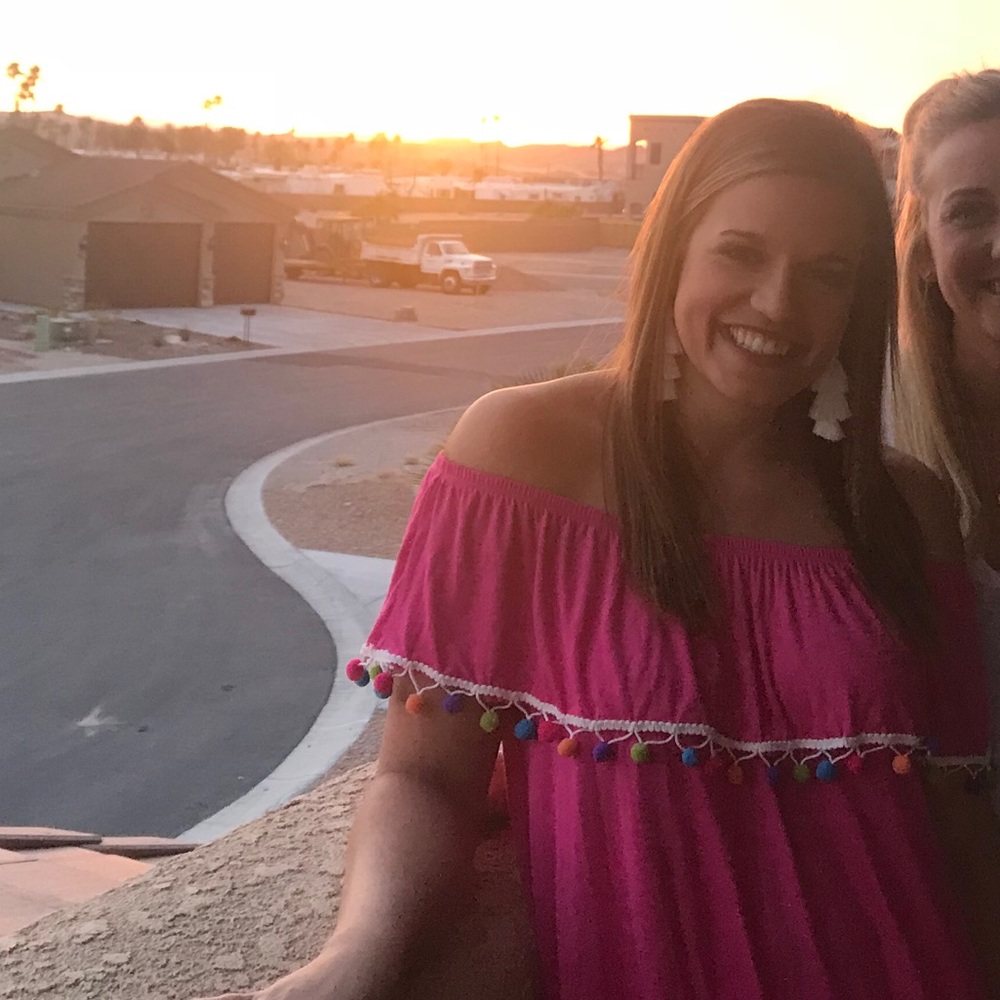 Off the shoulder pink shirt